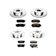 4-Wheel Set Power Stop&reg; K2780 Front and Rear Z23 Daily Carbon-Fiber Ceramic Brake Pad and Drilled & Slotted Rotor Kit