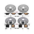 4-Wheel Set Power Stop&reg; K2786 Front and Rear Z23 Daily Carbon-Fiber Ceramic Brake Pad and Drilled & Slotted Rotor Kit