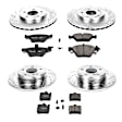 4-Wheel Set Power Stop&reg; K2790 Front and Rear Z23 Daily Carbon-Fiber Ceramic Brake Pad and Drilled & Slotted Rotor Kit