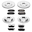 4-Wheel Set Power Stop&reg; K2804 Front and Rear Z23 Daily Carbon-Fiber Ceramic Brake Pad and Drilled & Slotted Rotor Kit