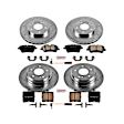 4-Wheel Set Power Stop&reg; K2812 Front and Rear Z23 Daily Carbon-Fiber Ceramic Brake Pad and Drilled & Slotted Rotor Kit