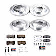 4-Wheel Set Power Stop&reg; K2813-36 Front and Rear Z36 Truck Carbon-Fiber Ceramic Brake Pad and Drilled & Slotted Rotor Kit