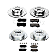 4-Wheel Set Power Stop&reg; K2813 Front and Rear Z23 Daily Carbon-Fiber Ceramic Brake Pad and Drilled & Slotted Rotor Kit