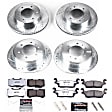 2007 Hummer H3 - Front and Rear Brake Disc and Pad Kit, Cross-drilled and Slotted, 6 Lugs, 312 mm, Carbon Fiber Ceramic, 3.7L 5Cyl, Z36 Extreme Truck And Tow