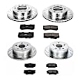 4-Wheel Set Power Stop&reg; K2820 Front and Rear Z23 Daily Carbon-Fiber Ceramic Brake Pad and Drilled & Slotted Rotor Kit