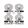 2010 Toyota Camry - Front and Rear Brake Disc and Pad Kit, Silver zinc-plated, Cross-drilled and Slotted, 5 Lugs, 281 mm, Carbon Fiber Ceramic, 2.5L 4Cyl, Z23 Evolution Sport Series
