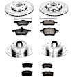 4-Wheel Set Power Stop&reg; K2824 Front and Rear Z23 Daily Carbon-Fiber Ceramic Brake Pad and Drilled & Slotted Rotor Kit