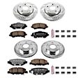 4-Wheel Set Power Stop&reg; K2832-36 Front and Rear Z36 Truck Carbon-Fiber Ceramic Brake Pad and Drilled & Slotted Rotor Kit