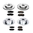 4-Wheel Set Power Stop&reg; K2832 Front and Rear Z23 Daily Carbon-Fiber Ceramic Brake Pad and Drilled & Slotted Rotor Kit