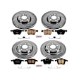 4-Wheel Set Power Stop&reg; K2835 Front and Rear Z23 Daily Carbon-Fiber Ceramic Brake Pad and Drilled & Slotted Rotor Kit