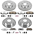 2014 Jeep Patriot - Front and Rear Brake Disc and Pad Kit, Silver zinc-plated, Cross-drilled and Slotted, 5 Lugs, 261.9 mm, Carbon Fiber Ceramic, With Rear Disc, 2.4L 4Cyl, Z26 Street Warrior Carbon-Fiber Ceramic Series