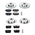 4-Wheel Set Power Stop&reg; K2842 Front and Rear Z23 Daily Carbon-Fiber Ceramic Brake Pad and Drilled & Slotted Rotor Kit