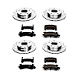 4-Wheel Set Power Stop&reg; K2847 Front and Rear Z23 Daily Carbon-Fiber Ceramic Brake Pad and Drilled & Slotted Rotor Kit