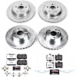 4-Wheel Set Power Stop&reg; K2851-26 Front and Rear Z26 Muscle Carbon-Fiber Ceramic Brake Pad and Drilled & Slotted Rotor Kit