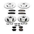 4-Wheel Set Power Stop&reg; K2853 Front and Rear Z23 Daily Carbon-Fiber Ceramic Brake Pad and Drilled & Slotted Rotor Kit