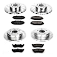 4-Wheel Set Power Stop&reg; K2861 Front and Rear Z23 Daily Carbon-Fiber Ceramic Brake Pad and Drilled & Slotted Rotor Kit