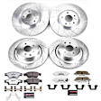 2008 Infiniti G37 - Front and Rear Brake Disc and Pad Kit, Silver zinc-plated, Cross-drilled and Slotted, 5 Lugs, 330 mm, Carbon Fiber Ceramic, 3.7L 6Cyl, Z26 Street Warrior Carbon-Fiber Ceramic Series