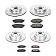 4-Wheel Set Power Stop&reg; K286 Front and Rear Z23 Daily Carbon-Fiber Ceramic Brake Pad and Drilled & Slotted Rotor Kit