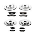 4-Wheel Set Power Stop&reg; K2875 Front and Rear Z23 Daily Carbon-Fiber Ceramic Brake Pad and Drilled & Slotted Rotor Kit
