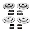 4-Wheel Set Power Stop&reg; K2876 Front and Rear Z23 Daily Carbon-Fiber Ceramic Brake Pad and Drilled & Slotted Rotor Kit