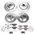 4-Wheel Set Power Stop&reg; K2877-26 Front and Rear Z26 Muscle Carbon-Fiber Ceramic Brake Pad and Drilled & Slotted Rotor Kit