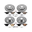 4-Wheel Set Power Stop&reg; K2877 Front and Rear Z23 Daily Carbon-Fiber Ceramic Brake Pad and Drilled & Slotted Rotor Kit