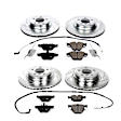 4-Wheel Set Power Stop&reg; K2883 Front and Rear Z23 Daily Carbon-Fiber Ceramic Brake Pad and Drilled & Slotted Rotor Kit