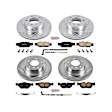 4-Wheel Set Power Stop&reg; K2890 Front and Rear Z23 Daily Carbon-Fiber Ceramic Brake Pad and Drilled & Slotted Rotor Kit