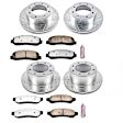 4-Wheel Set Power Stop&reg; K2895-36 Front and Rear Z36 Truck Carbon-Fiber Ceramic Brake Pad and Drilled & Slotted Rotor Kit