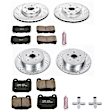 4-Wheel Set Power Stop&reg; K2896 Front and Rear Z23 Daily Carbon-Fiber Ceramic Brake Pad and Drilled & Slotted Rotor Kit