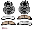 K2907-36 Front Brake Disc and Pad Kit, Silver zinc-plated, Cross-drilled and Slotted, 8 Lugs, 331 mm, Carbon Fiber Ceramic, RWD, Z36 Extreme Truck And Tow