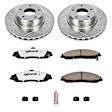 2006 Pontiac GTO - Front Brake Disc and Pad Kit, Silver zinc-plated, Cross-drilled and Slotted, 5 Lugs, 320 mm, Carbon Fiber Ceramic, 6.0L 8Cyl, Z26 Street Warrior Carbon-Fiber Ceramic Series