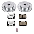 K2913-26 Rear Brake Disc and Pad Kit, Silver zinc-plated, Cross-drilled and Slotted, 5 Lugs, 316 mm, Carbon Fiber Ceramic, Z26 Street Warrior Carbon-Fiber Ceramic Series