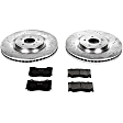 K2915 Front Brake Disc and Pad Kit, Silver zinc-plated, Cross-drilled and Slotted, 5 Lugs, 355 mm, Carbon Fiber Ceramic, Z23 Evolution Sport Series