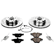 K2918 Front Brake Disc and Pad Kit, Silver zinc-plated, Cross-drilled and Slotted, 5 Lugs, 348 mm, Carbon Fiber Ceramic, Z23 Evolution Sport Series