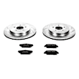 K2958 Rear Brake Disc and Pad Kit, Silver zinc-plated, Cross-drilled and Slotted, 5 Lugs, 320 mm, Carbon Fiber Ceramic, Z23 Evolution Sport Series