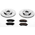 K2975 Front Brake Disc and Pad Kit, Silver zinc-plated, Cross-drilled and Slotted, 5 Lugs, 303 mm, Carbon Fiber Ceramic, Z23 Evolution Sport Series
