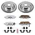 2012 Infiniti G37 Base 6 Cyl 3.7L - Rear Brake Disc and Pad Kit, Silver zinc-plated, Cross-drilled and Slotted, 5 Lugs, 330 mm, Carbon Fiber Ceramic, Convertible, 3.7L 6Cyl, Z26 Street Warrior Carbon-Fiber Ceramic Series