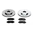 K2992 Front Brake Disc and Pad Kit, Silver zinc-plated, Cross-drilled and Slotted, 5 Lugs, 276 mm, Carbon Fiber Ceramic, Z23 Evolution Sport Series