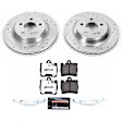 K2997-26 Rear Brake Disc and Pad Kit, Silver zinc-plated, Cross-drilled and Slotted, 5 Lugs, 300 mm, Carbon Fiber Ceramic, Z26 Street Warrior Carbon-Fiber Ceramic Series