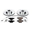 K3015 Front Brake Disc and Pad Kit, Silver zinc-plated, Cross-drilled and Slotted, 5 Lugs, 348 mm, Carbon Fiber Ceramic, Z23 Evolution Sport Series