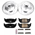 K3025 Rear Brake Disc and Pad Kit, Silver zinc-plated, Cross-drilled and Slotted, 5 Lugs, 322.8 mm, Carbon Fiber Ceramic, Z23 Evolution Sport Series