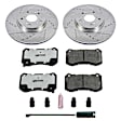 K3030-26 Rear Brake Disc and Pad Kit, Silver zinc-plated, Cross-drilled and Slotted, 5 Lugs, 312 mm, Carbon Fiber Ceramic, Z26 Street Warrior Carbon-Fiber Ceramic Series