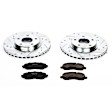 K3032 Front Brake Disc and Pad Kit, Silver zinc-plated, Cross-drilled and Slotted, 5 Lugs, 294 mm, Carbon Fiber Ceramic, Z23 Evolution Sport Series