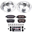 2015 Jeep Patriot - Rear Brake Disc and Pad Kit, Cross-drilled and Slotted, 5 Lugs, 261.9 mm, Carbon Fiber Ceramic, With  Disc, 2.0L 4Cyl, Z23 Evolution Sport Series