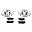 K3038 Front Brake Disc and Pad Kit, Cross-drilled and Slotted 5 Lugs 292 mm Carbon Fiber Ceramic Z23 Evolution Sport Series