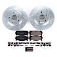 K3053 Front Brake Disc and Pad Kit, Cross-drilled and Slotted 5 Lugs 296 mm Carbon Fiber Ceramic Z23 Evolution Sport Series