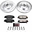 K3055-36 Front Brake Disc and Pad Kit, Silver zinc-plated, Cross-drilled and Slotted, 5 Lugs, 300 mm, Carbon Fiber Ceramic, Z36 Extreme Truck And Tow