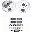 K3068 Rear Brake Disc and Pad Kit, Cross-drilled and Slotted 5 Lugs 281 mm Carbon Fiber Ceramic Z23 Evolution Sport Series