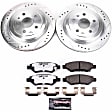 K3072-26 Rear Brake Disc and Pad Kit, Silver zinc-plated, Cross-drilled and Slotted, 5 Lugs, 315 mm, Carbon Fiber Ceramic, Z26 Street Warrior Carbon-Fiber Ceramic Series